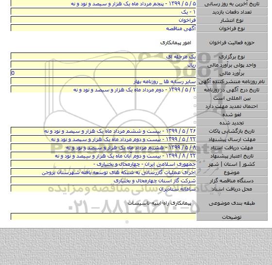 اجرای عملیات گازرسانی به شبکه های توسعه یافته شهرستان بروجن