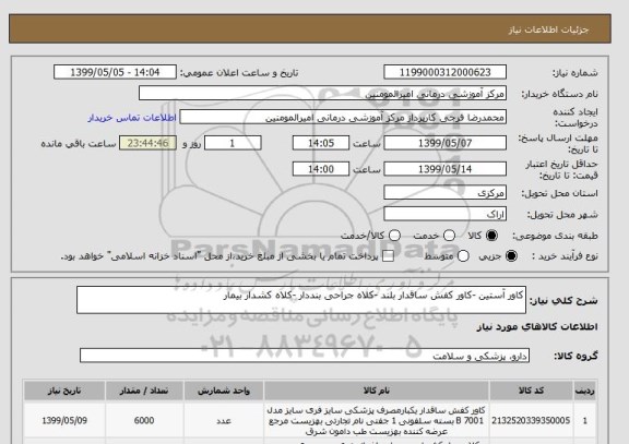 استعلام کاور آستین -کاور کفش ساقدار بلند -کلاه جراحی بنددار -کلاه کشدار بیمار 