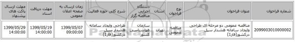 مناقصه عمومی دو مرحله ای طراحی وایجاد سامانه هشدار سیل درکشور(فاز1)