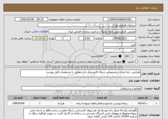 استعلام طراحی ، راه اندازی و پشتیبانی شبکه اکتیو مرکز داده مطابق با مشخصات فایل پیوست