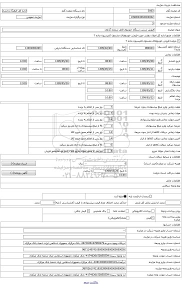 فروش یک دستگاه خودروی سواری پژو آر دی آی488الف 12