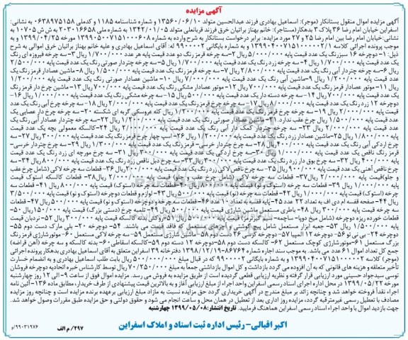مزایده، مزایده فروش دوچرخه، سه چرخه و ...