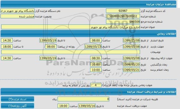 مزایده اجاره باغ مرکبات