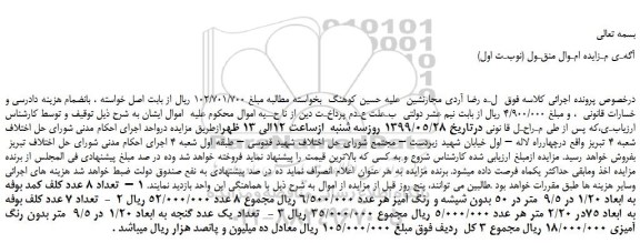 مزایده، مزایده فروش تعداد 8 عدد کلف کمد بوفه به ابعاد 1/20 در 9/5  متر در 50 بدون شیشه و رنگ آمیز  و...