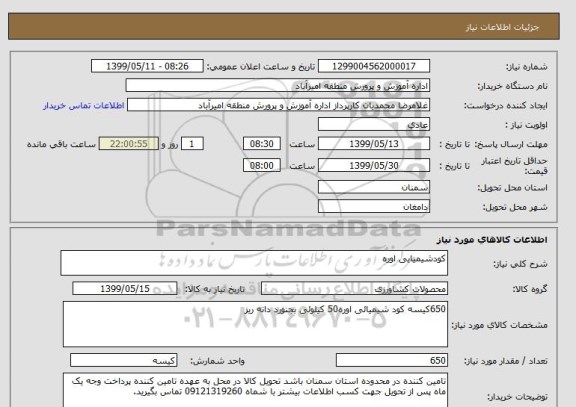 استعلام کودشیمیایی اوره