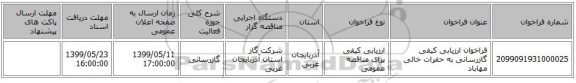فراخوان ارزیابی کیفی گازرسانی به حفرات خالی مهاباد