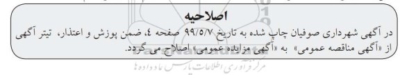 مزایده, مزایده اجاره بازار هفتگی و تعدادی از مغازه های سطح شهر