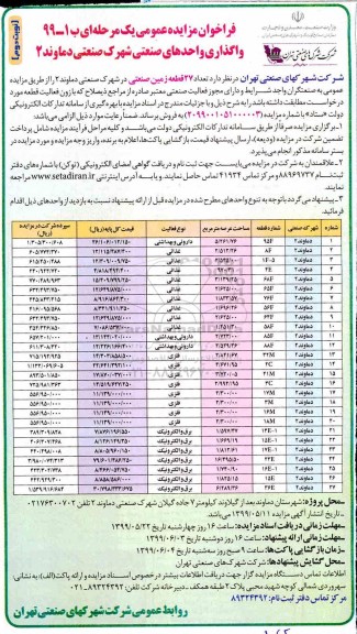 آگهی مزایده ،مزایده فروش 27 قطعه زمین صنعتی نوبت دوم