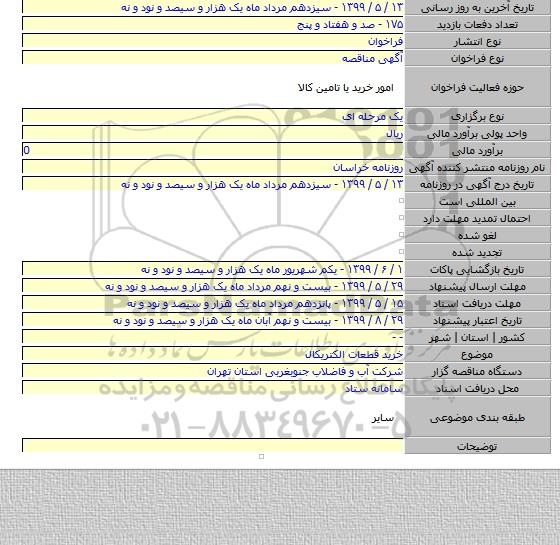 خرید قطعات الکتریکال