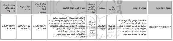 مناقصه عمومی یک مرحله ای اجرای فنداسیون ، اسکلت، سفت کاری ساختمان و دیوار محوطه مدرسه 6 کلاسه حضرت زینب (س)شهر جدید بینالود به صورت سرجمع