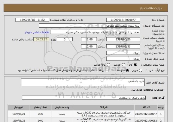 استعلام خرید باندگچی 