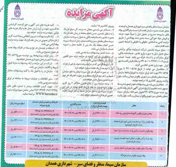 آگهی مزایده , مزایده واگذاری بوفه