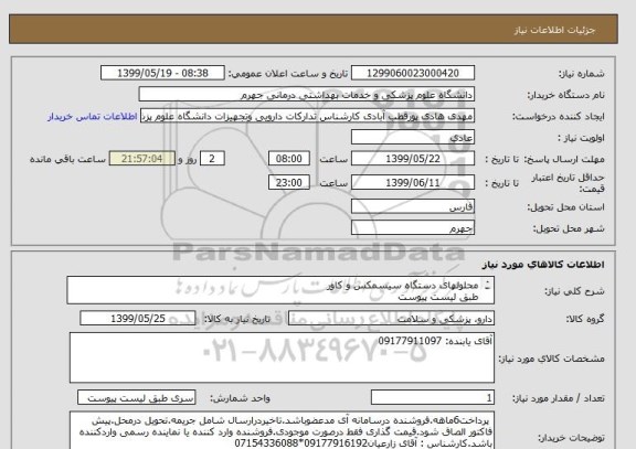 استعلام محلولهای دستگاه سیسمکس و کاور
طبق لیست پیوست
