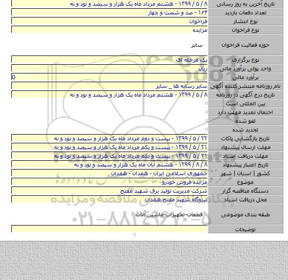 مزایده فروش خودرو