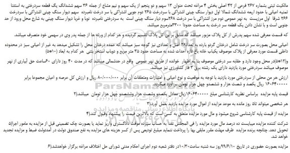 مزایده، مزایده فروش ملک 