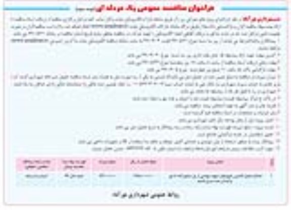 فراخوان مناقصه , مناقصه اصلاح جدول گذاری رفیوژ بلوار 