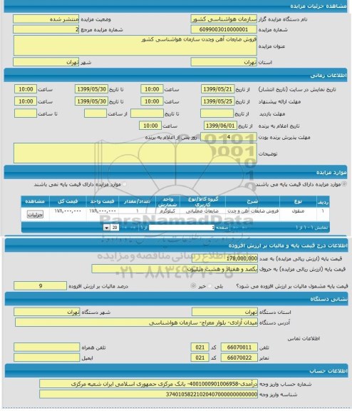 مزایده,مزایده فروش ضایعات آهن و چدن