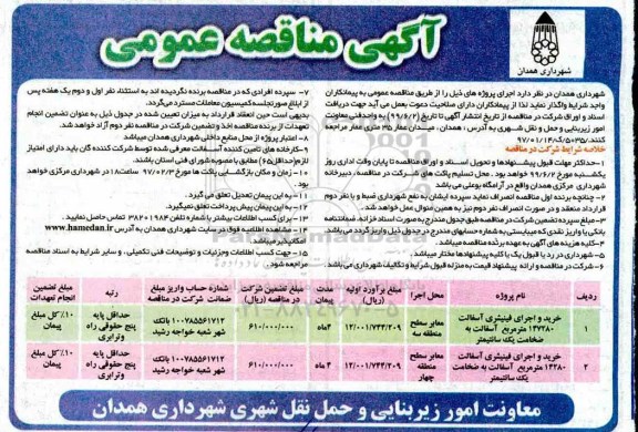 مناقصه ,مناقصه خرید و اجرای فینیشری آسفالت
