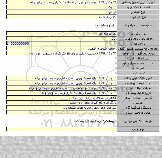 درزگیری و لکه گیری محور یزد - طبس