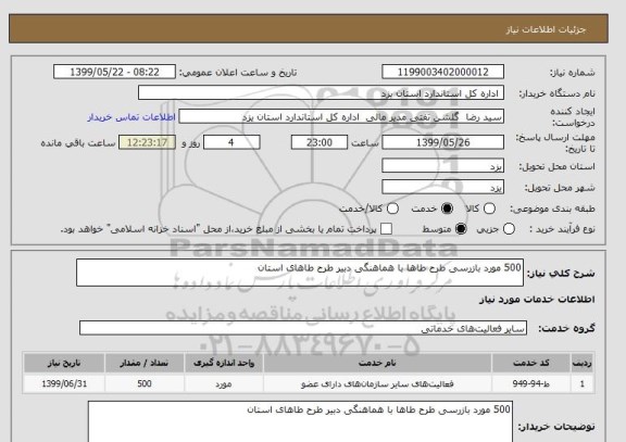 استعلام 500 مورد بازرسی طرح طاها با هماهنگی دبیر طرح طاهای استان