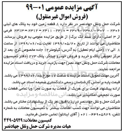 مزایده مزایده فروش یک قطعه زمین از املاک خود