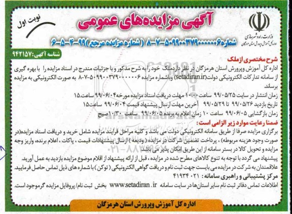 مزایده, مزایده اجاره ملک