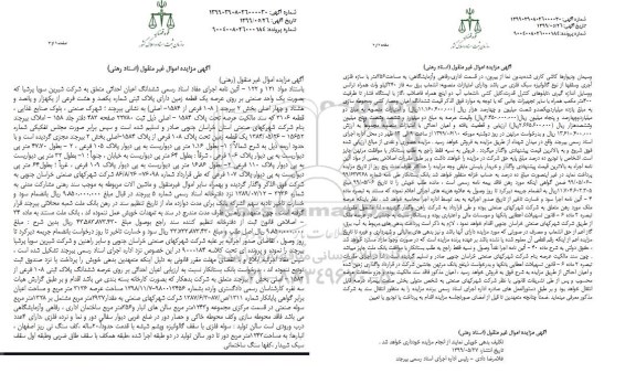 مزایده مزایده ششدانگ اعیان زمین بخش دو