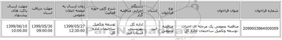 مناقصه عمومی یک مرحله ای احداث ،توسعه وتکمیل ساختمان اداره کل
