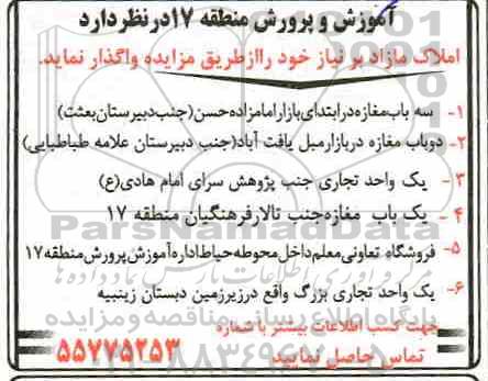مزایده، مزایده واگذاری املاک مازاد