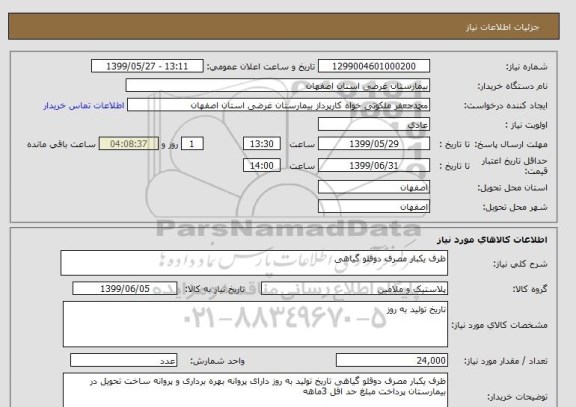 استعلام ظرف یکبار مصرف دوقلو گیاهی