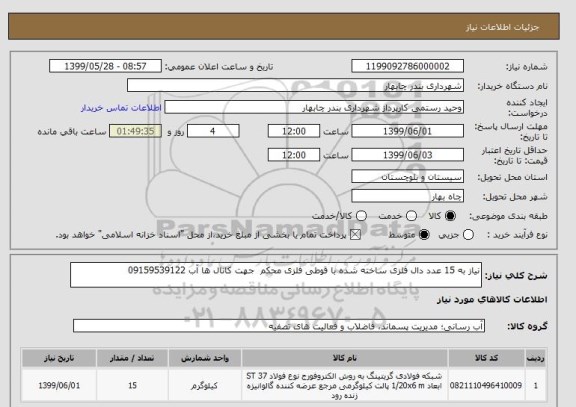 استعلام نیاز به 15 عدد دال فلزی ساخته شده با قوطی فلزی محکم جهت کانال ها آب 09159539122