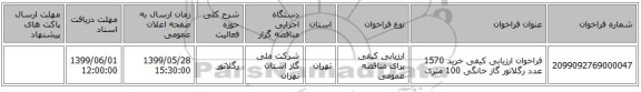فراخوان ارزیابی کیفی خرید 1570 عدد رگلاتور گاز خانگی 100 متری