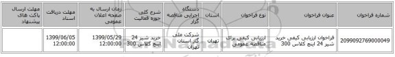 فراخوان ارزیابی کیفی خرید شیر 24 اینچ کلاس 300