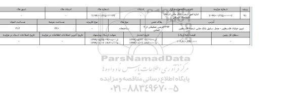 آگهی مزایده، مزایده ساختمان 446 متر