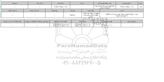 آگهی مزایده، ​  مزایده ساختمان 