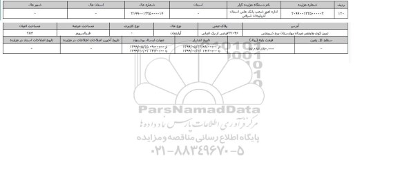 آگهی مزایده، مزایده آپارتمان 284 متر