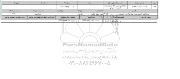 آگهی مزایده، مزایده آپارتمان 347 متر
