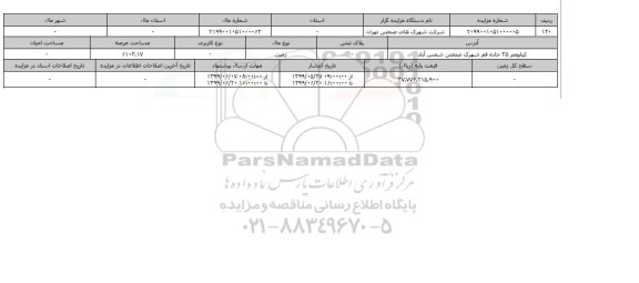 آگهی مزایده،     مزایده زمین عرصه 6103.17 متر 