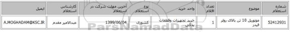 مونوریل 10 تن بالای رولر فیدر