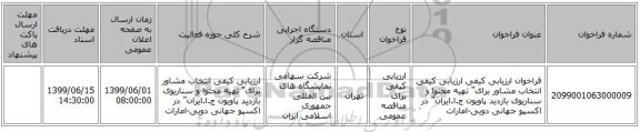 فراخوان ارزیابی کیفی ارزیابی کیفی انتخاب مشاور برای
