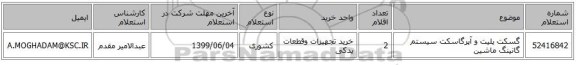 گسکت پلیت و آپرگاسکت سیستم گانینگ ماشین