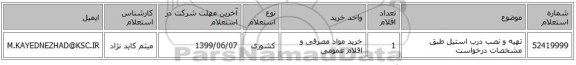 تهیه و نصب درب استیل طبق مشخصات درخواست