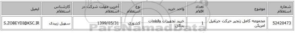 مجموعه کامل زنجیر حرکت جرثقیل امریکن