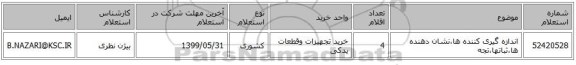 اندازه گیری کننده ها،نشان دهنده ها،ثباتها،تجه