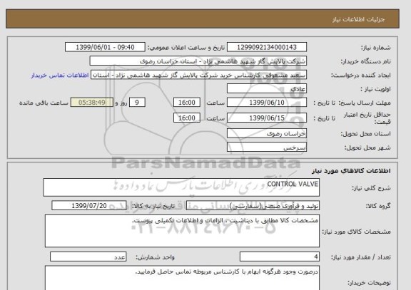 استعلام CONTROL VALVE