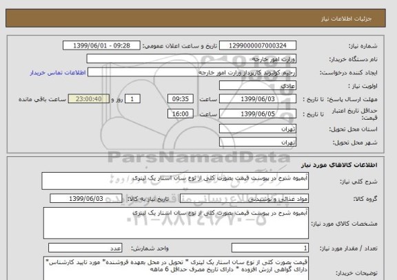 استعلام آبمیوه شرح در پیوست قیمت بصورت کلی از نوع سان استار یک لیتری