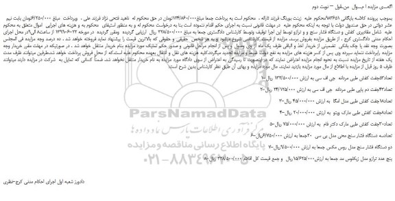 مزایده، مزایده فروش 1-تعداد53جفت کفش طبی مردانه  جی اف سی و... نوبت دوم