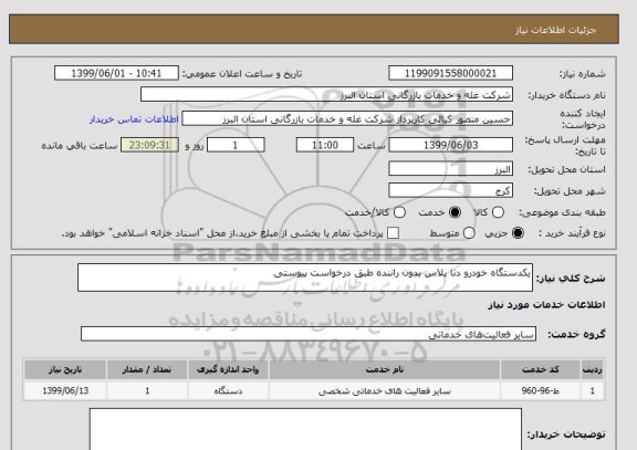 استعلام یکدستگاه خودرو دنا پلاس بدون راننده طبق درخواست پیوستی