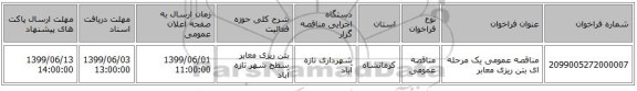مناقصه عمومی یک مرحله ای بتن ریزی معابر