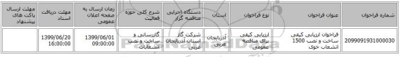 فراخوان ارزیابی کیفی ساخت و نصب 1500 انشعاب خوی